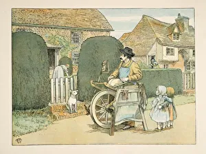 Sharpening Prints: The Knife Grinder, from Four and Twenty Toilers, pub. 1900 (colour lithograph)