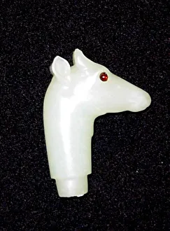 Knife Gallery: Knife Hilt with Deer-Head Pommel, , 18th century. Creator: Unknown