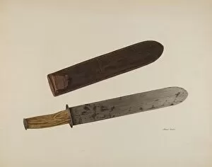 Images Dated 22nd October 2021: Knife and Sheath, c. 1941. Creator: Albert Rudin
