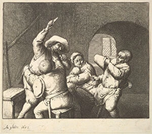 Argument Gallery: The Knife Thrust, 1610-85. Creator: Adriaen van Ostade