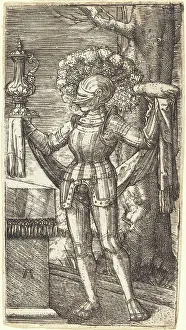 Decanter Prints: Knight in Armour with Bread and Wine, c. 1512/1515. Creator: Albrecht Altdorfer