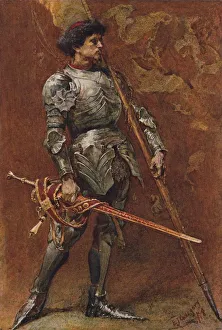 Preparation Prints: Knight in armour, circa late 19th century. Artist: Edward John Gregory