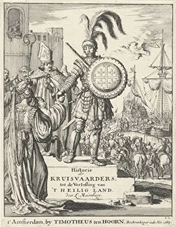 Knight with the coat of arms of Jerusalem (From: Historie der kruisvaarders)
