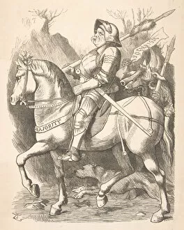 London Charivari Gallery: The Knight and His Companion (Punch, March 5, 1887), 1887. Creator: John Tenniel