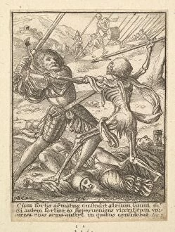 Danse Macabre Collection: The Knight, from the Dance of Death, 1651. Creator: Wenceslaus Hollar