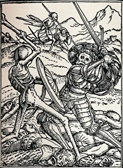Conflict Prints: The Knight and Death, 1538, (1917). Artist: Hans Holbein the Younger