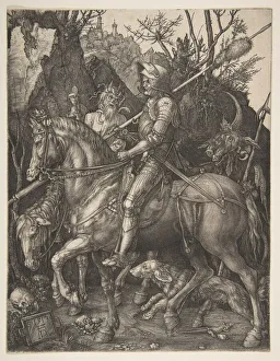 Durer Prints: Knight, Death and the Devil, 1513. Creator: Albrecht Durer