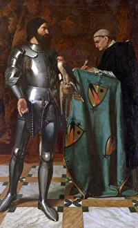 Knight dictating a letter to a Monk, 1865. Artist: Octave Penguilly L'Haridon Knight dictating a letter to a Monk, 1865. Artist: Octave Penguilly L'Haridon