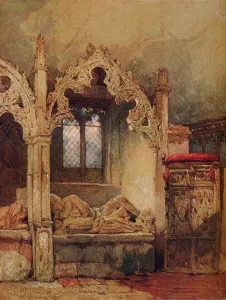 Alcove Gallery: The Knight is Dust, 1869. Artist: John Skinner Prout