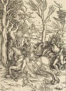 Knight and Lansquenet, c. 1497. Artist: Durer, Albrecht (1471-1528)