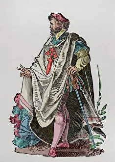 Francois Prints: Knight of the Order of Santiago, 1585, (1877). Creator: Unknown