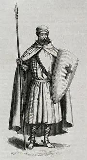 Knight Templar, Order of Solomon's Temple, 1852. Creator: Coderch.<br> Knight Templar, Order of Solomon's Temple, 1852. Creator: Coderch
