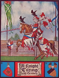 Tilting Prints: A Knight Tilting, c1926. Artist: Herbert Norris