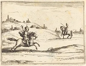 Knights Collection: Two Knights, 1628. Creator: Jacques Callot