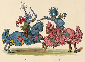 Knights in battle, 1899. Creator: Adam Gatternicht