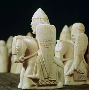 Norse Gallery: Knights - The Lewis Chessmen, (Norwegian?), c1150-c1200