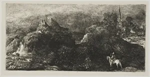 Steeple Collection: The Knights Return, 1871. Creator: Rodolphe Bresdin
