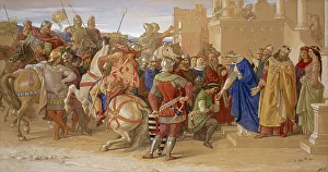 Arthurian Legend Collection: The Knights of the Round Table about to Depart in Quest of the Holy Grail, 1849