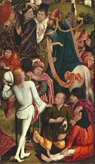 Dice Prints: Knights and Soldiers playing Dice for Christ's Robe, 1477. Creator: Derick Baegert