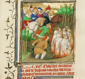 Philip Iv Gallery: The Knights Templar Burned in the Presence of Philip the Fair and His Courtiers, ca 1413-1415