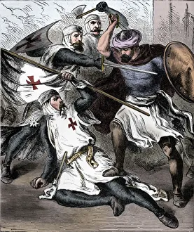 Remarkable Events In History Gallery: Knights Templar on the Field of Battle, c1910