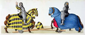 Reibisch Prints: Two knights at a tournament, 1842. Artist: Friedrich Martin von Reibisch