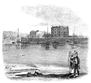Public Baths Prints: Knightstone Baths, Weston-super-Mare, 1844. Creator: Unknown