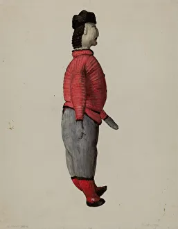 Jane Iverson Prints: Knitted Doll, 1935 / 1942. Creator: Jane Iverson