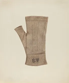 Moutal Elizabeth Prints: Knitted Glove, c. 1936. Creator: Elizabeth Moutal