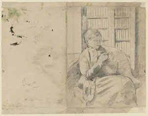 1844 1926 Prints: Knitting in the Library (recto); Knitting in the Library (verso), c. 1881. Creator