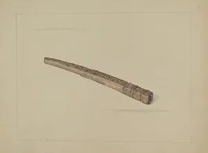 Holder Prints: Knitting Needle Holder, c. 1936. Creator: Janet Riza