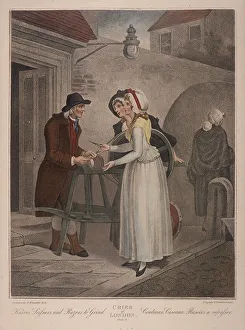 Francis Wheatley Prints: Knives Scissars and Razors to Grind, Cries of London, c1870