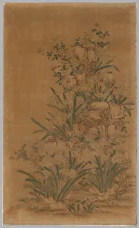 1644 1912 Prints: Ko Ssu Panel: Rocks and Narcissus, 1700s - 1800s. Creator: Unknown