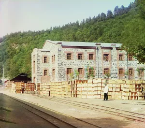 Georgia Asia Prints: Koldakhvary: shed for drying corn