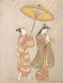 Toy Boat Prints: Komachi Praying for Rain, ca. 1765 Creator: Attributed to Torii Kiyomitsu