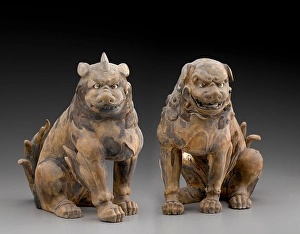 Shintoism Prints: Komainu, about 1450. Creator: Unknown