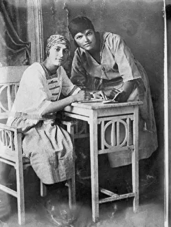 Kuzbass Prints: Komsomol Leaders Rufina Chudnik and Anna Preikshas, 1925. Creator: Unknown