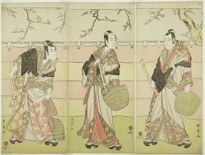 Ichikawa Omezô Prints: Three Komuso Monks: The Actors Ichikawa Ebizo (Danjuro V) as Kudo Suketsune (right)