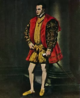 Konig Philipp II. Von Spanien 1527-1598. - Gemalde von Tizian, 1934