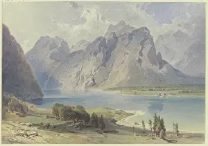 Shore Prints: At the Konigssee, 19th century. Creator: Leopold Rottmann