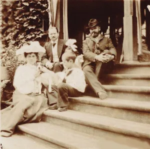 Korovin Prints: Konstantin Korovin (right) visits the Teljakowski family in Otradnoje estate, 1900s