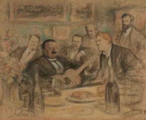 Arkhipov Collection: Konstantin Korovins name day party, 1912. Artist: Pasternak, Leonid Osipovich (1862-1945)