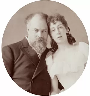 Andrei Osipovich Collection: Konstantin Makovsky, Russian artist, with his wife, 1880s. Artist: Andrei Osipovich Karelin