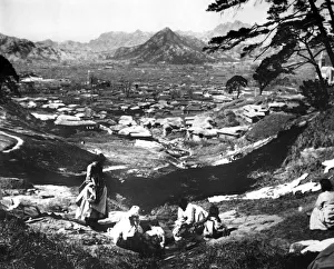 South Korea Prints: Korean women on a hillside, Seoul, Korea, 1900