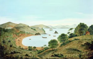 Secluded Prints: Kororareka Beach, Bay of Islands, New Zealand, c1856. Creator: Thomas Gardiner