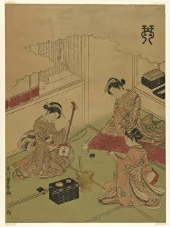 Incense Gallery: Koto (Kin), from an untitled series of the four accomplishments, c. 1772 / 75