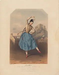 Elssler Gallery: Krakowiak, danced by Fanny Elssler (1810-1884) in ballet La Gipsy, c1840