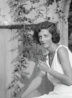 Sleeveless Prints: Kramer, A.L. Mrs. (Alice Bishop), seated outdoors, 1932 Creator: Arnold Genthe
