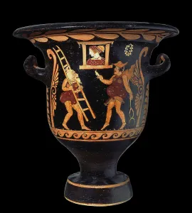 Paint Prints: Krater from Paestum. Zeus woos Alcmene