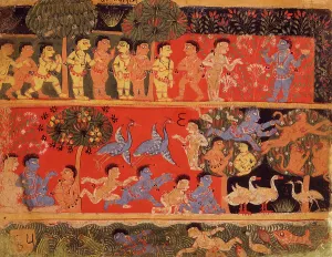Wading Bird Prints: Krishna and Balarama Play with Gopas